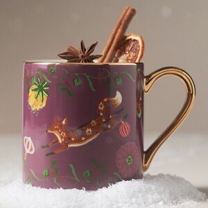 Juniper stoneware mug w Gold Handle